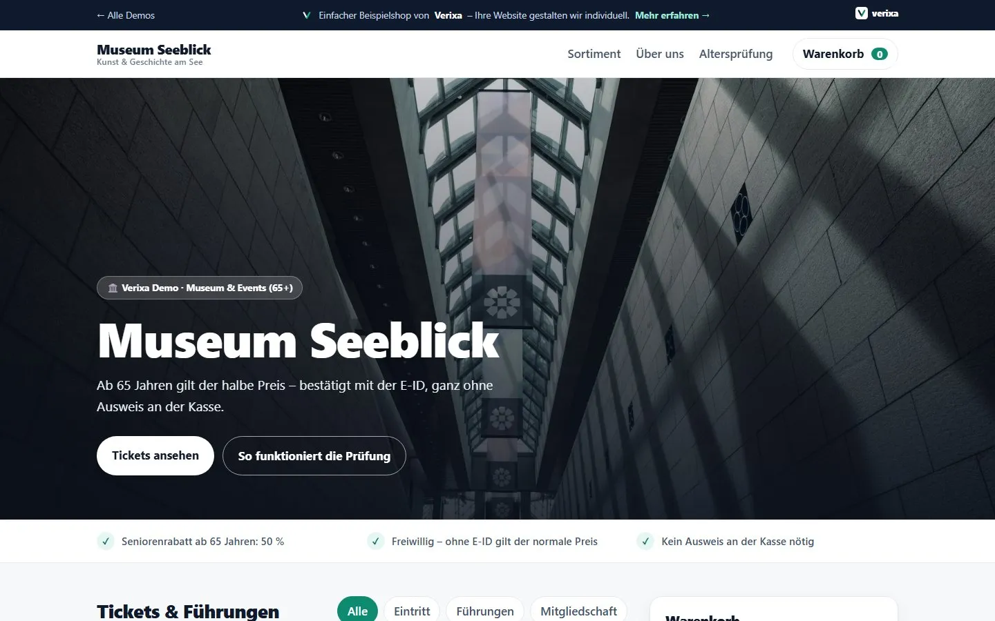 Beispiel-Website Museum Seeblick