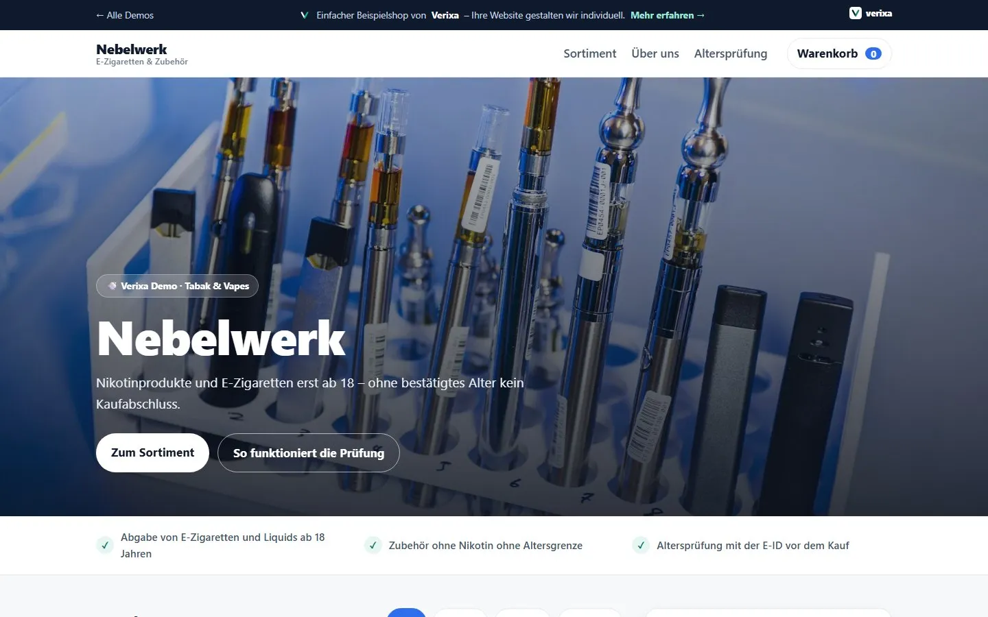Beispiel-Website Nebelwerk